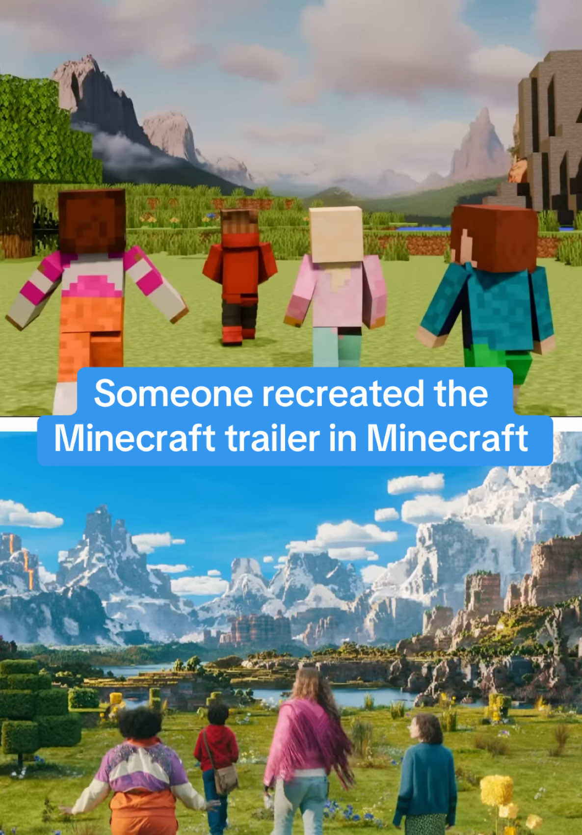 This fan has animated a more Minecraft accurate version of the film trailer. 🎥: YouTube /QdAndy #Minecraft #movie #gaming #film #mojang #jackblack #warnerbros 