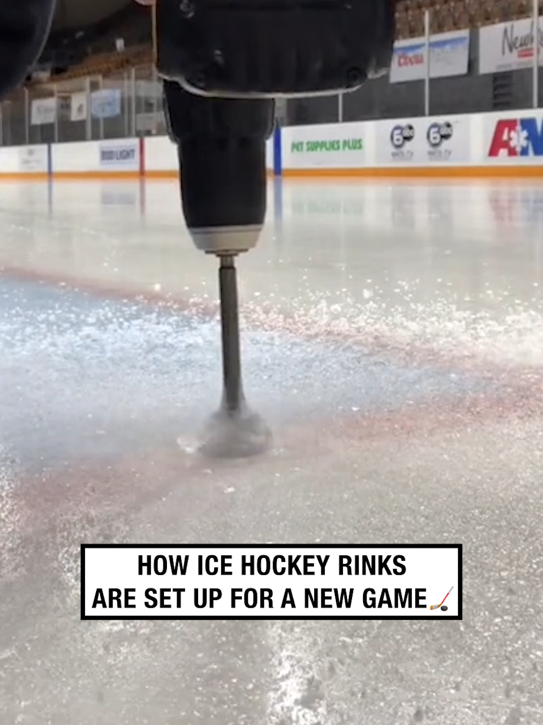 It's a lot bigger job than you'd think! 😮🏒 🎥 @thoskins77  #UNILAD #icehockey #icerink #process #satisfying #ice #NHL #hockeyrink