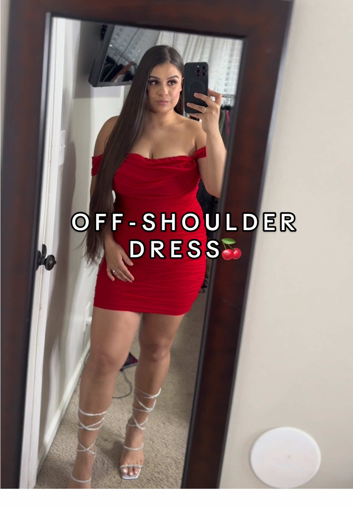 🍒🍒 @OYS_US #oys #oysdress #minidress #minibodycondress #vestidos #reddress #redminidress #offtheshoulder #offtheshoulderdress #elegantstyle #elegantdress #style #vestidosdefiesta #vestidoselegantes #vestidossexy #bailes #baileoutfits #flattering #flatteringfashion #flatteringdresses #highheels #heels #fyp #parati #latina #latinafashion #mexicana 