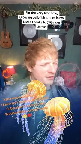 I appreciated it so much! Thank you, Ginger Jamie and Zarla, can't believe her Universe! It was the first time I saw this Gift in my LIVE. @Ginger Jamie #livegift #glowingjellyfish #edsheeran 