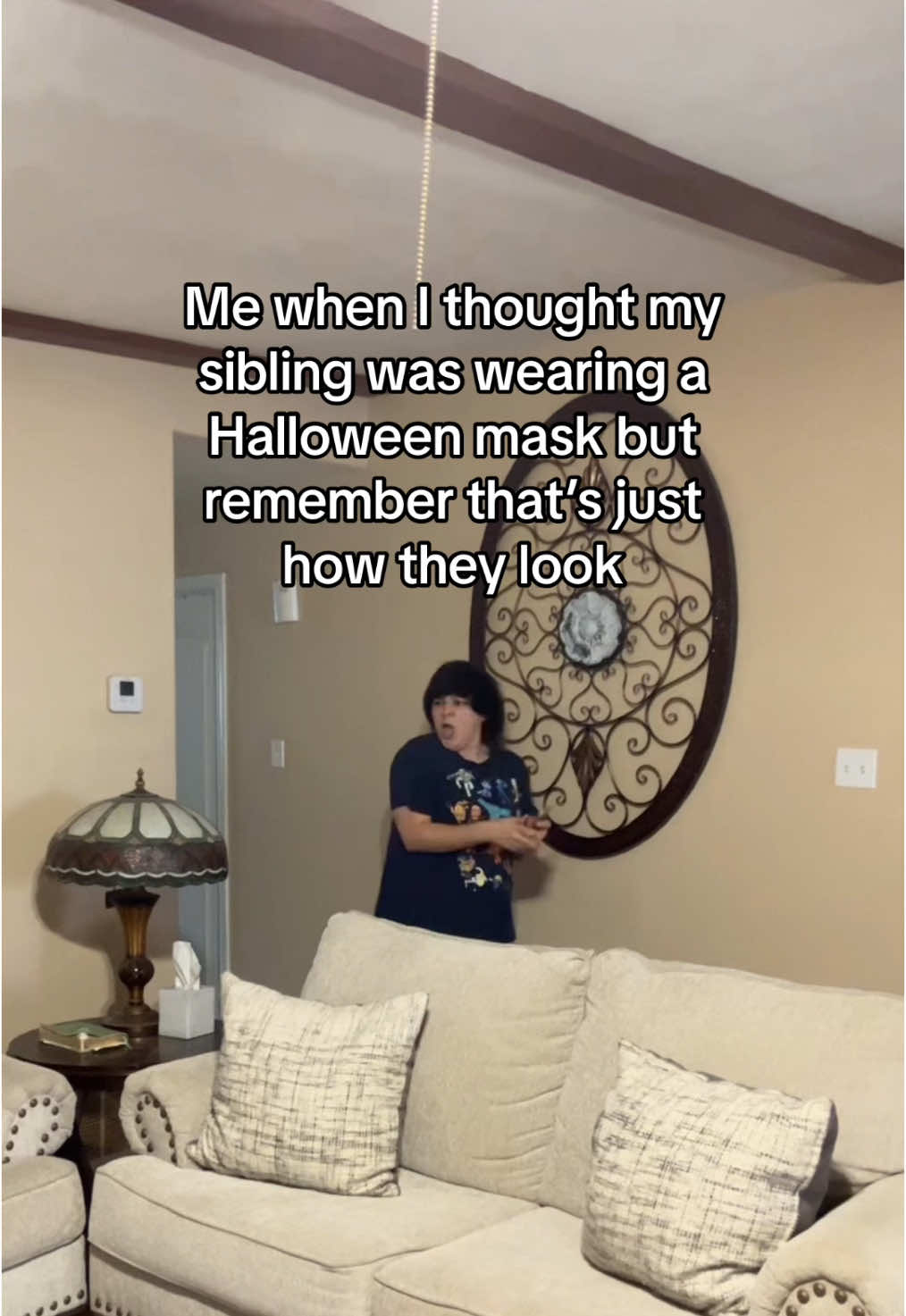 Talk about a jump scare 😮‍💨 #fyp #foryou #viral #scary #Siblings 