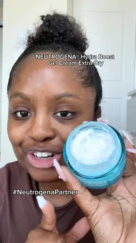 #NeutrogenaPartner Dry Skin? Not anymore! The NEUTROGENA® Hydro Boost Gel Cream Extra-Dry is your #NeuBFF this fall. Check out how this adds 9x more hydration (vs. untreated skin) to my skin! #skincare #beauty #skincaretok #SkincareAwarenessMonth