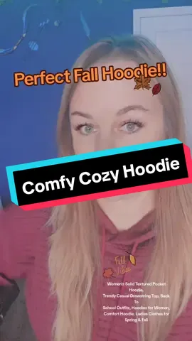 Women's Solid Textured Pocket Hoodie/Hooded Sweatshirt Shirt. And Under $12 dollars!!! #hoodie #shirt #clothes #sweatshirt #ad #touchdowndeals #viral #tiktokshop 