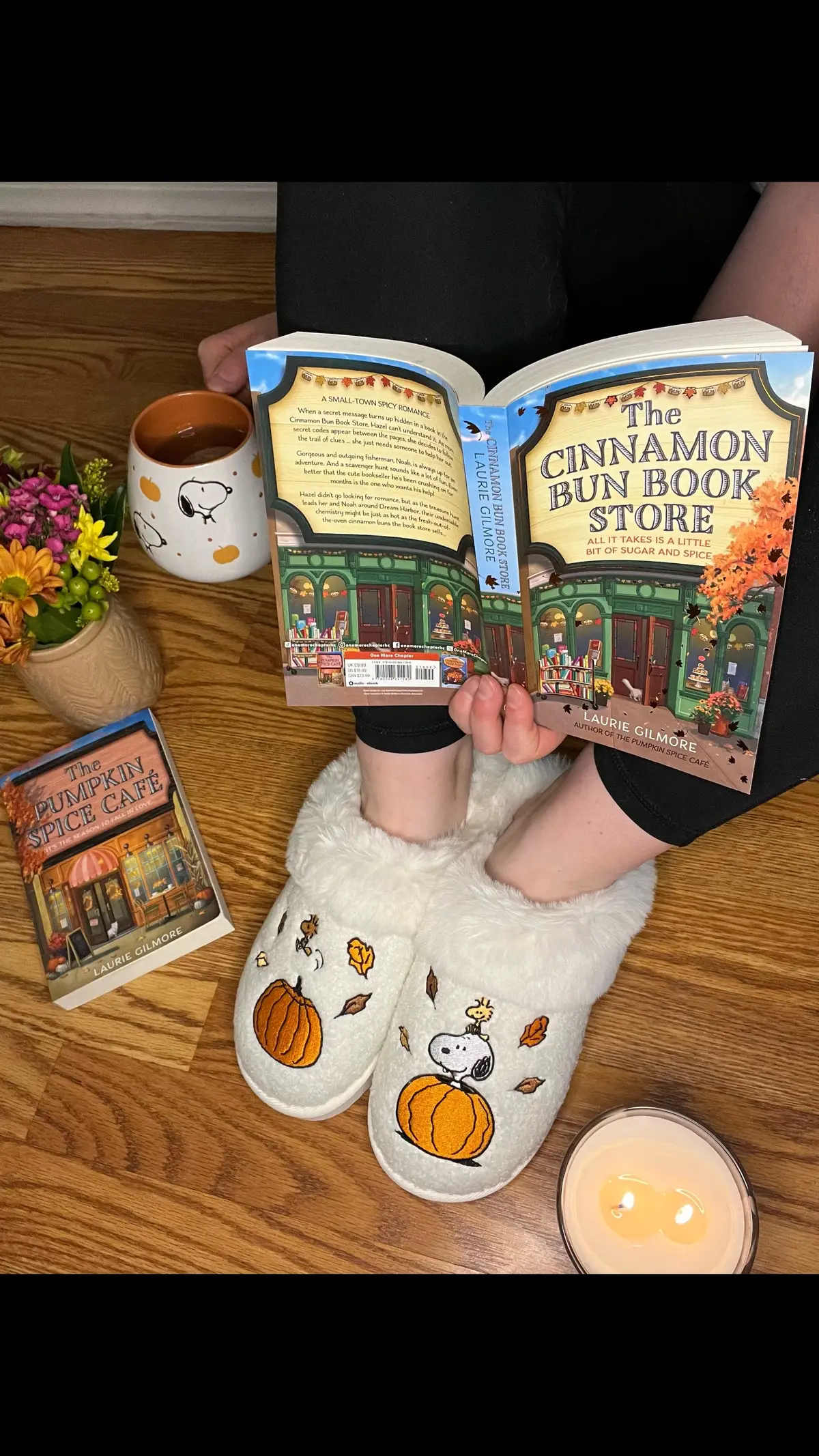 The Cinnamon Bun Book Store 🥮 By Laurie Gilmore  The PERFECT book for fall! 🍂 I read the Pumpkin Spice Cafe last year and absolutely loved it, so I cannot wait to read The Cinnamon Bun Book Store!  Are either of these books on your fall TBR? Because they absolutely should be! They are so sweet and have ALL the cozy fall vibes. ☕️🍁🧡  Have you read either of these yet??  PS I cannot believe I was able to snag the viral Snoopy slippers and find a matching mug! It’s a Great Pumpkin Fall for me! 🎃🧡 #thecinnamonbunbookstore #thepumpkinspicecafe #thepumpkinspicecafebook #lauriegilmoreauthor #lauriegilmorethepumpkinspicecafe #lauriegilmorebooks #fall #fallvibes🍁 #cozyfallvibes #cozyfallbooks #fallbooks #fallromancebooks #snoopyslippers #booksbooksbooks #booklover #bookaddict #booknerd #BookTok #booktoker #booktokfyp 