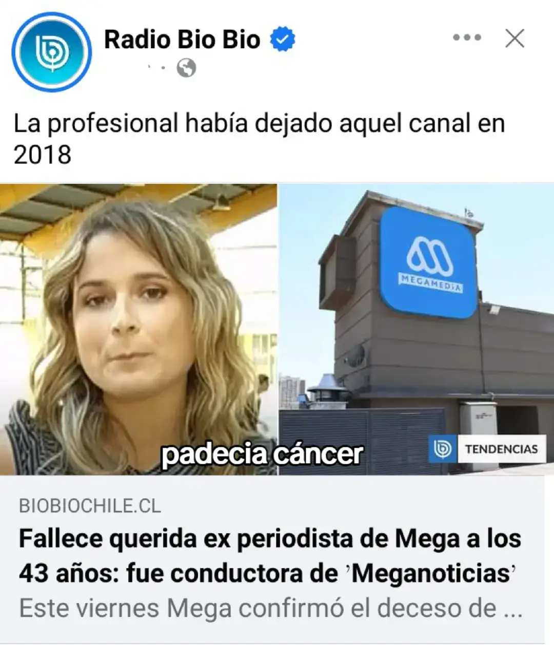 #franciscalopez🕊  Este viernes mega confirma el fallecimiento de la periodista francisca Lopez que padecia cáncer. gentileza Radio bio bio 💛