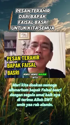 pesan terakhir bapak pengamat ekonomi bapak Faisal basri. #tokoh #politik #berita #ekonomi 