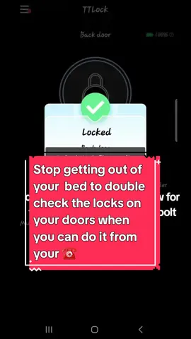 Stop getting out of your  bed to double check the locks on your doors when you can do it from your ☎ #homesecurity #keylessentry  #keyless #fingerprint #appforthat #tiktok 