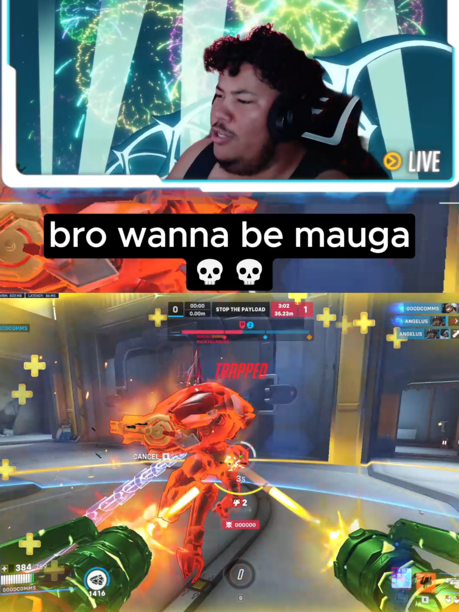 BOTH HEARTS PUMPING #overwatch #overwatch2 #overwatch2clips #ow2clips #ow2 #mauga #maugaoverwatch