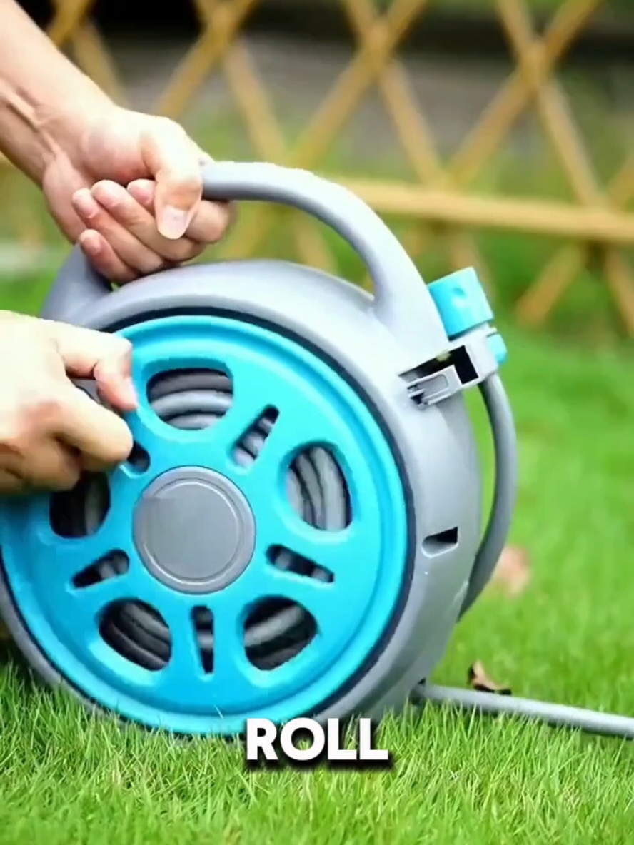 No more mess! The perfect hose reel for a clean and organized garden. 🌿🚿 #GardenOrganization #GardenEssentials #OutdoorEssentials #Qsales #SmartGardening #CapCut 