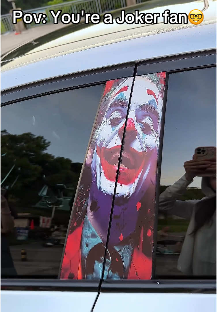 My car's aura now is +100 🤓😎#joker #jokercaraccessory #usa #cardecor 