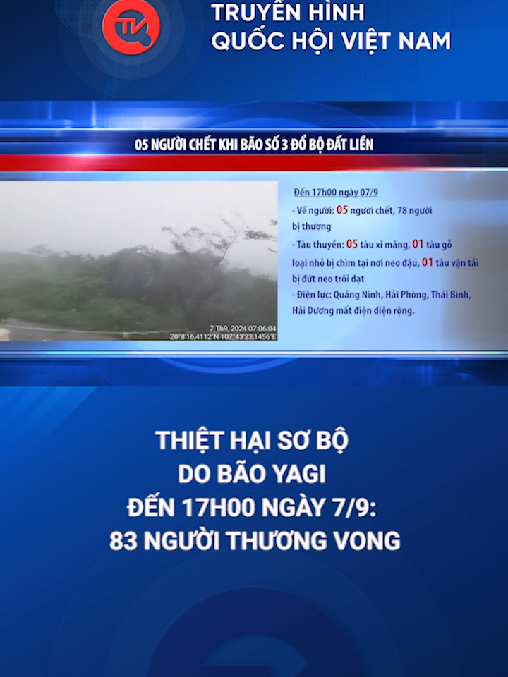 Ngay sau khi đổ bộ vào đất liền, bão số 3 đã gây ra những thiệt hại về người và tài sản. #quochoitv #tiktoknews #baoyagi #yagi #bao #thientai #baoso3