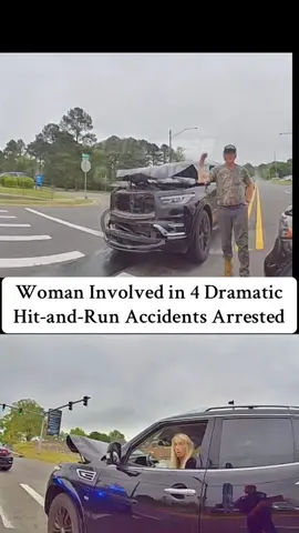 Woman Involved in 4 Dramatic Hit-and-Run Accidents Arrested #cops #police #crime #bodycam #copsoftiktok #foryou 