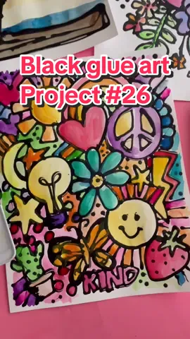 Kids craft camp project #26- black glue art! #kidscrafts 