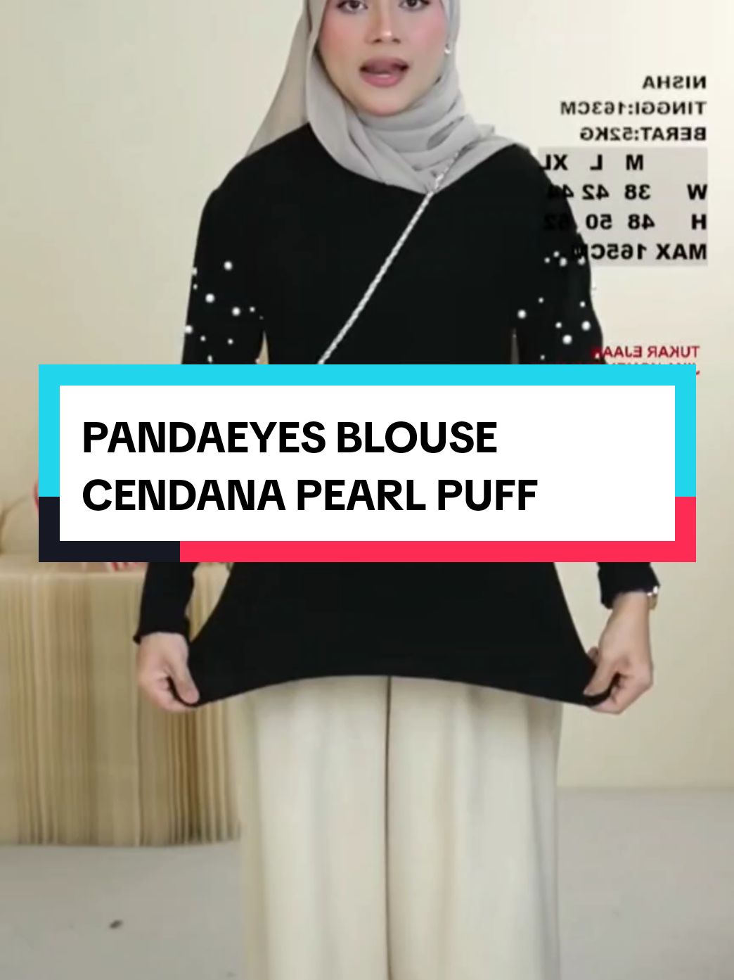 wahhh lawanya baju nisha,siap ada design pearl lah girls😍😍 #bajucantik #blousecantik #blousepuff #blousedesign 