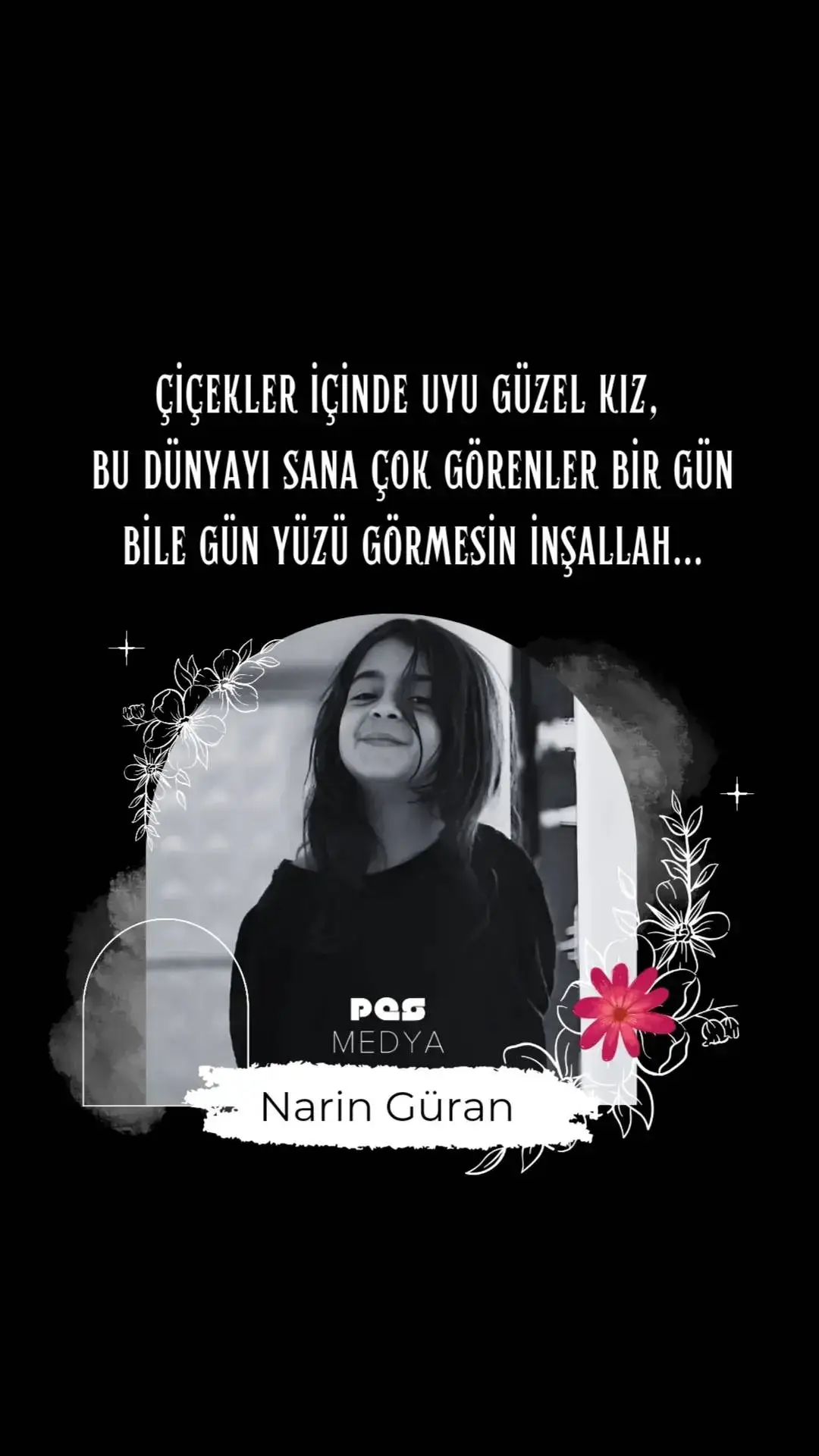 Çiçekler içinde uyu güzel kız,  bu dünyayı sana çok görenler bir gün bile gün yüzü görmesin inşallah... #naringüran #narin #çocuk #ölüm 