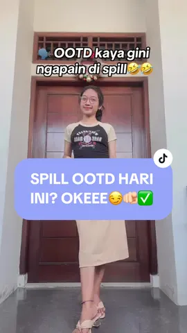 oufit tiktok trends, yang penting masuk kantong gueee🤣 spill apalagi yaaa?? #OOTD #outfit #rok #fyp 