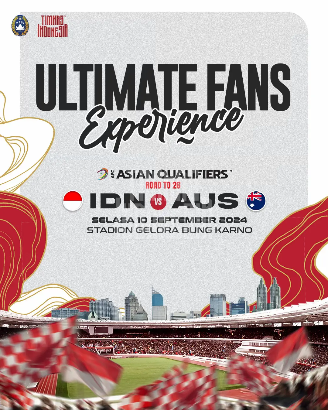 𝐏𝐚𝐫𝐭𝐚𝐢 𝐊𝐚𝐧𝐝𝐚𝐧𝐠 𝐆𝐚𝐫𝐮𝐝𝐚! 🏟️🦅 #TimnasDay Experience ✨ - Fans Zone full of Games FnB & Live Music 🎪 - Interactive Cam 🕺 - Sing a long with Timnas Indonesia 📣 - Players’ Parade👋 - Music Performance 🎤 ‣ #BersamaGaruda ‣ #KitaGaruda 