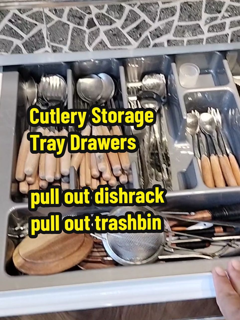 Cutlery Storage Tray Drawers Stainless Cutlery Tray PVC CUTLERY TRAY FOR KITCHEN D pull out dishrack pull out trashbin  #cutlerytray #cutlery #pullout #pulloutdishrack #kitchen #kitchenorganizer #cabinet #dishcabinet #fyp #fypシ #affordable #KitchenHacks #fypシ #foryou #foryoupage #viral #trending 
