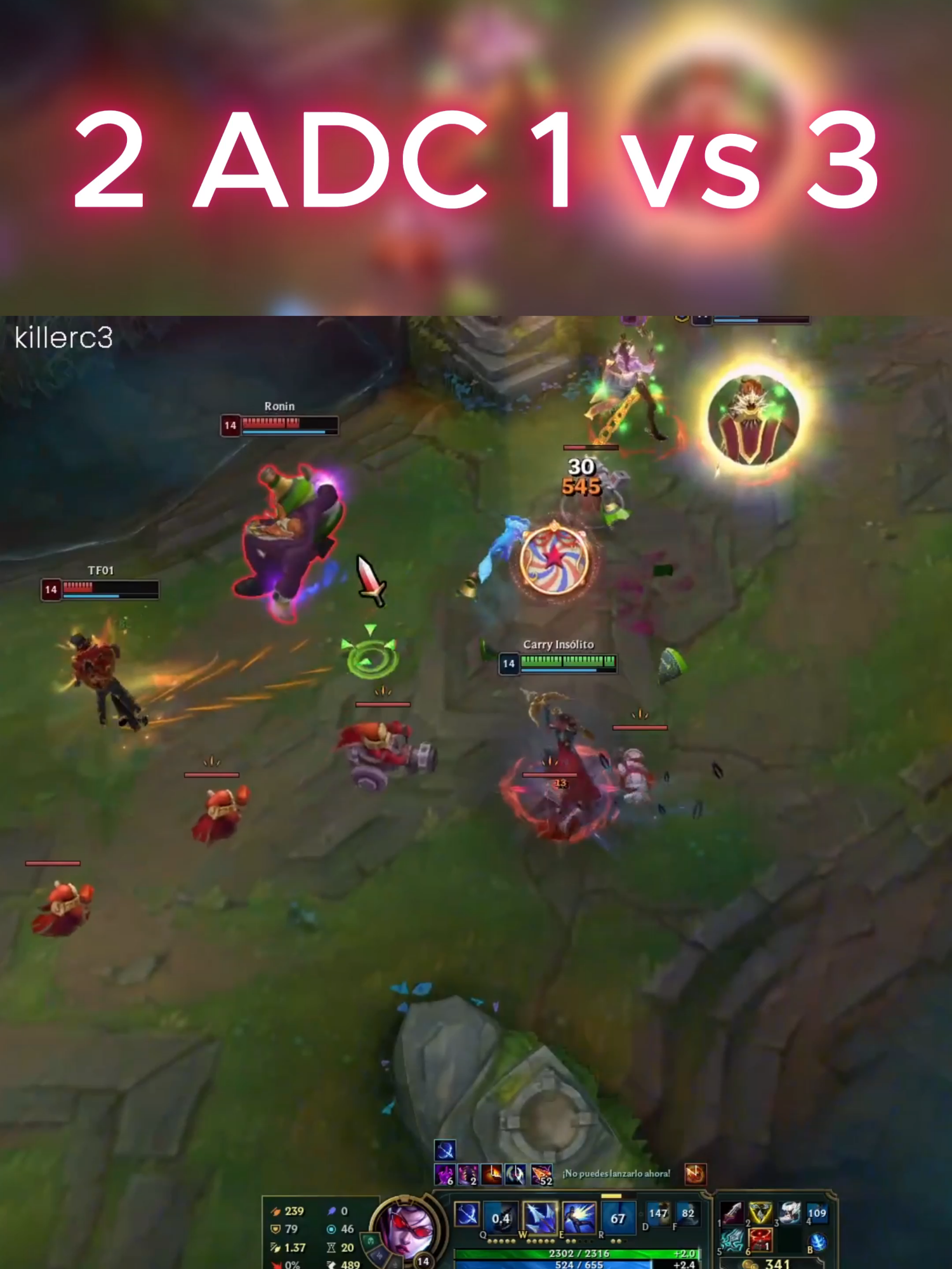 2 adc 1 vs 3 #leagueoflegends #adc #adcarry #leagueoflegendsplays #lol #vayne #jinx #adcarryinsolito