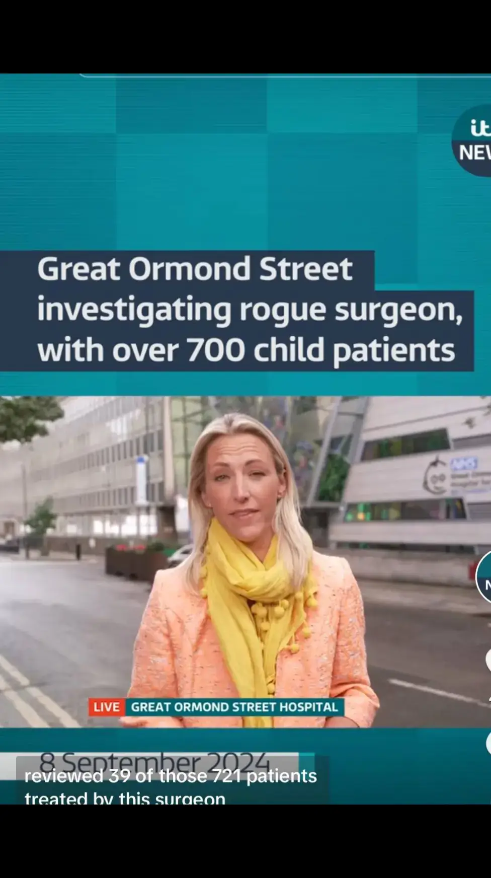 Great Ormond Street investigating rogue surgeon  38 76 #itv #itvnews #foryou #foryoupage 