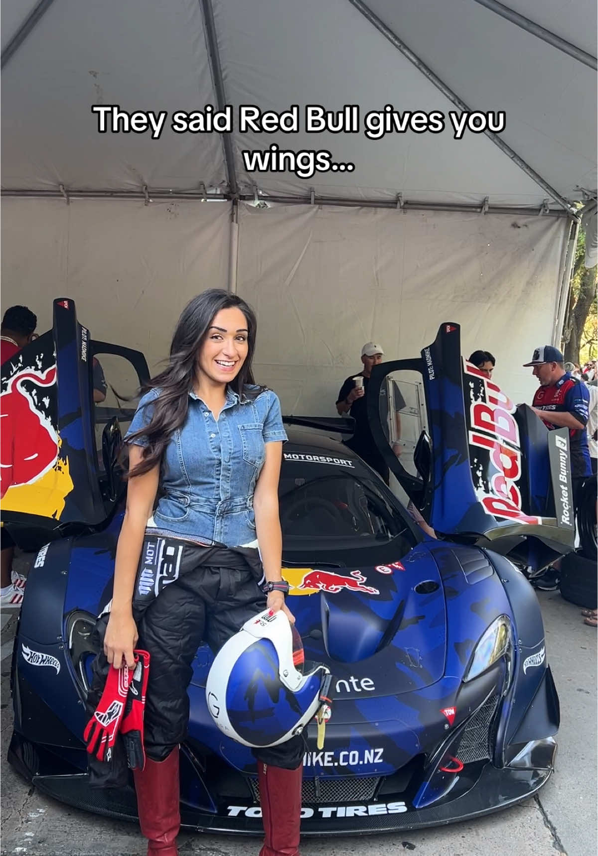 The rotary swapped mclaren by @Mad Mike Whiddett !! This ride along was INSANE THANK U @Red Bull USA 💙❤️ 