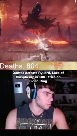 After 5 hours he beats Rykard 😭#dantes #dantesttv #eldenring #funny #twitchstreamer #twitch #subathon #fyp #story