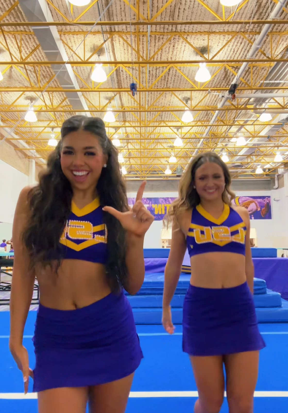 FIRST GAME OF SOPHOMORE YR with my girl @Allypereira 💜✨🏈🥹 #deathvalley #lsutigergirls #lsufootball #happygameday #fyp 