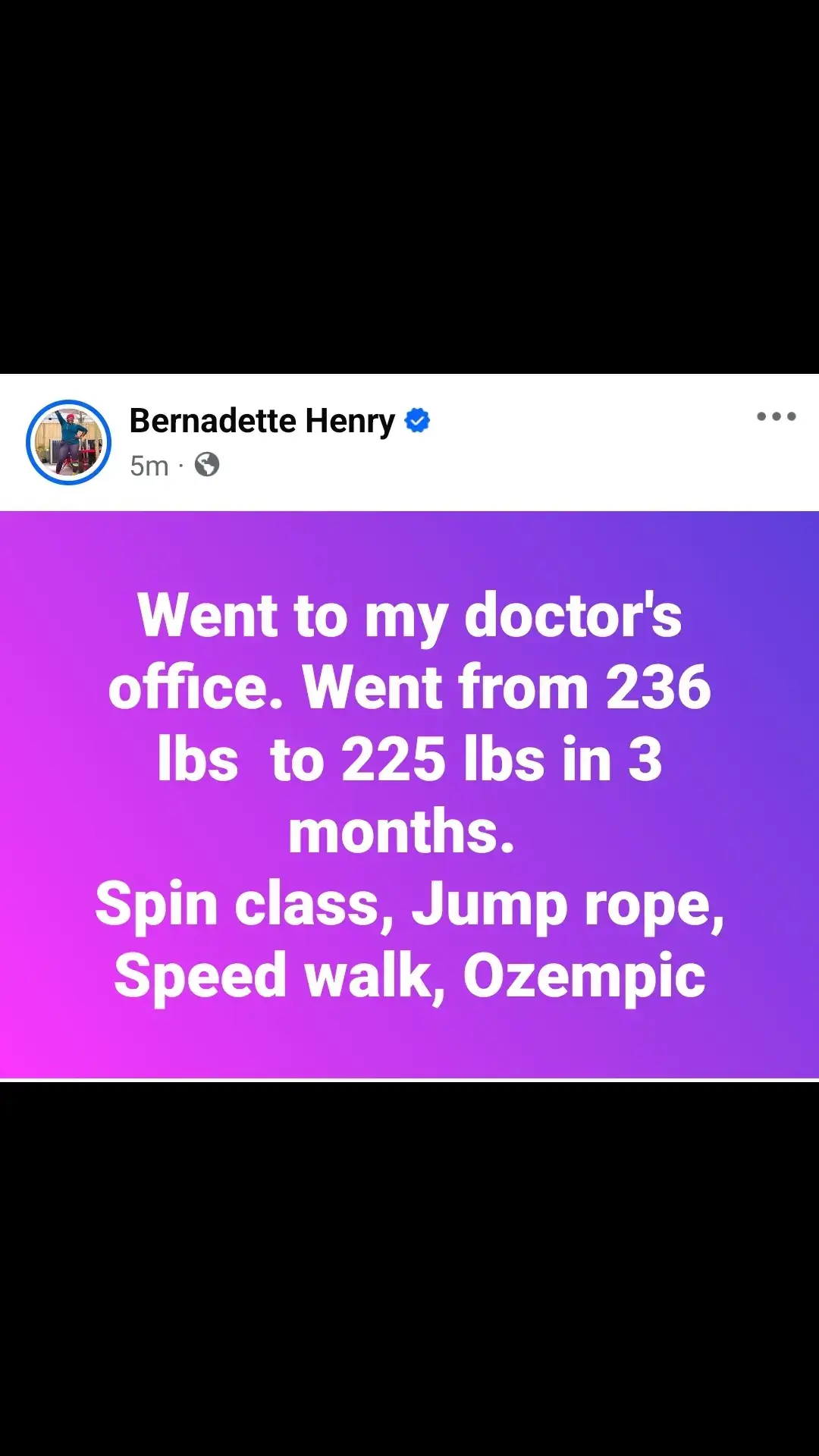 Went to my doctor's office today, and I’m feeling pretty proud. I’ve gone from 236 lbs to 225 lbs in just 3 months! It’s been a mix of spin class, jump rope, speed walking, and yes—Ozempic. I know the debates and crazy comments are coming, and honestly, I’m ready for it. The conversation is important, and it’ll help me create more content based on my personal experience. For those of you in your 40s, especially my fellow midlife women, I want to share something: the journey to better health can feel overwhelming, especially when you’re juggling work, family, and everything in between. It’s not just about weight loss; it’s about finding what works for you, whether it’s spin class at @byklynstudios or jumping rope with @crossropejumpropes and my freestyle fun. The point is, you have to find your own rhythm and keep moving forward, no matter how busy life gets. Shoutout to the people and places that have been part of this journey: @blinkfitness, @byklynstudios @josephd_fit (spin @ lifetime) @elitefeats (summermiles challenge), @crossrope, and of course, myself for staying committed. Now that life is back in full swing, I’m not sure what my workout schedule will look like, but I’m still committed to that weekly spin class. Remember, this isn’t just about dropping pounds—it’s about regaining control of your life, finding balance, and prioritizing your well-being in all areas, physical, mental, and emotional. Midlife doesn’t mean you stop; it means you reinvent. Let’s keep pushing! #weightlossjourney #midlifewomen #wellnessover40 #spinningclass #jumpropeworkout #crossrope #fitnessmotivation #ozempicjourney #speedwalking #worklifebalance #healthgoals #SelfCare #makeitfunnyc #strengthinprogress #keepmovingforward #mentalhealthmatters #byklynstudios #crossrope #blinkfitness #makeitfunnyc #jumpropeisdope #ozempic 