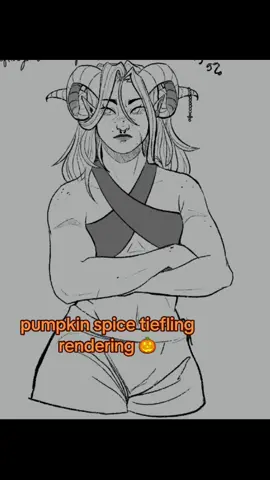 timelapse of the gal i lined and colored yesterday!! no hair or clothes shading cause im lazy 😌😌 love me some warm colors yes yes #dnd #tiefling #timelapse 