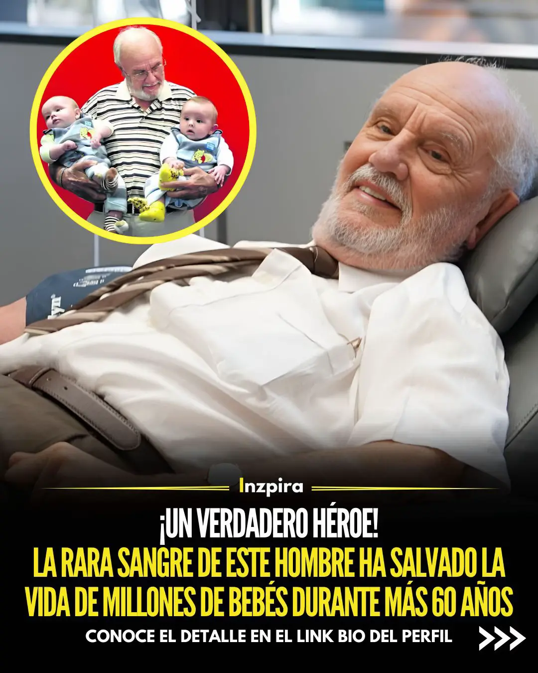 Un australiano ha salvado a más de 2 millones de bebés donando su sangre especial, usada para crear un medicamento que previene problemas mortales en recién nacidos. ✅ Conoce el detalle en el link bio del perfil. • • • • #Donacion #Sangre #Vida #Salvacion #bebes 