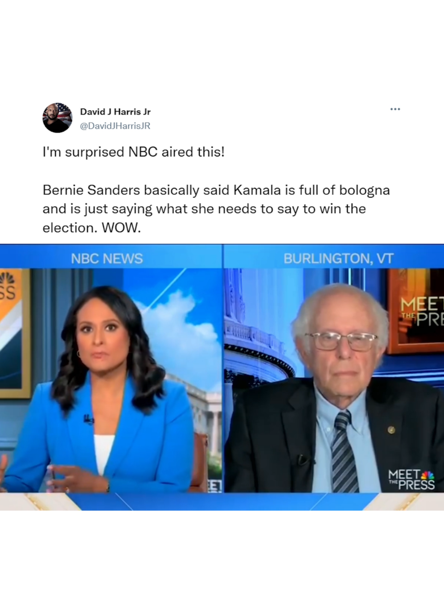 More evidence of Kamala being a complete fraud! Do you think Bernie meant to say it?