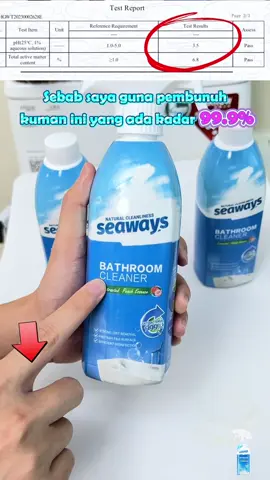 Jangan tutup mata, tengok sini. Anda tanya saya kenapa tandas anda bersih macam ini? Sebab saya guna pembunuh kuman ini yang ada kadar 99.9% #seaways #seawaysproducts #cleaningtiktok #householditems #99bigsale #seawaysmalaysia #seawaysbathroomcleaner 