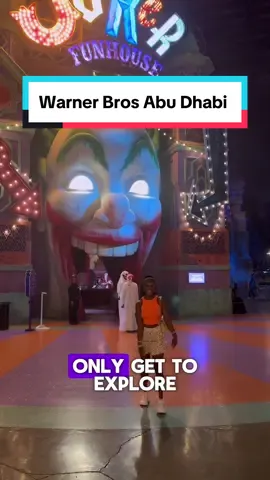 Warner Bros Abu Dhabi Is The Largest Indoor Theme Park In The World.   #visitabudhabi #abudhabitiktok #warnerbros #abudhabi #riddlerrevolution #jokerhouse #warnerbrosworldabudhabi #gothamcity #scariestrollercoasters #dubailifestyleblogger #dubaitravelguide #wendybenson 