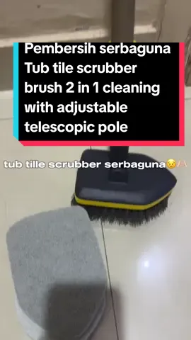 Pembersih serbaguna Tub tile scrubber brush 2 in 1 cleaning with adjustable telescopic pole stiff bristles scouring pads tools alat ini memiliki keunggulan sbb: 1.Mudah diperpanjang tongkat pegangannya 2.Kuat berbahan PP dan besi 3.Penggunaanya efektif,mudah dan tidak buat cape pengerjaannya 4 Bisa berputar 180 derjat Ayo bunda miliki sekarang juga dan kepoin dikeranjang kuning aku ya #boomjoy #tubtileacrubber #adjustabletelescopic #pembersihruangan #sapukamarmandi #pembersihlantai