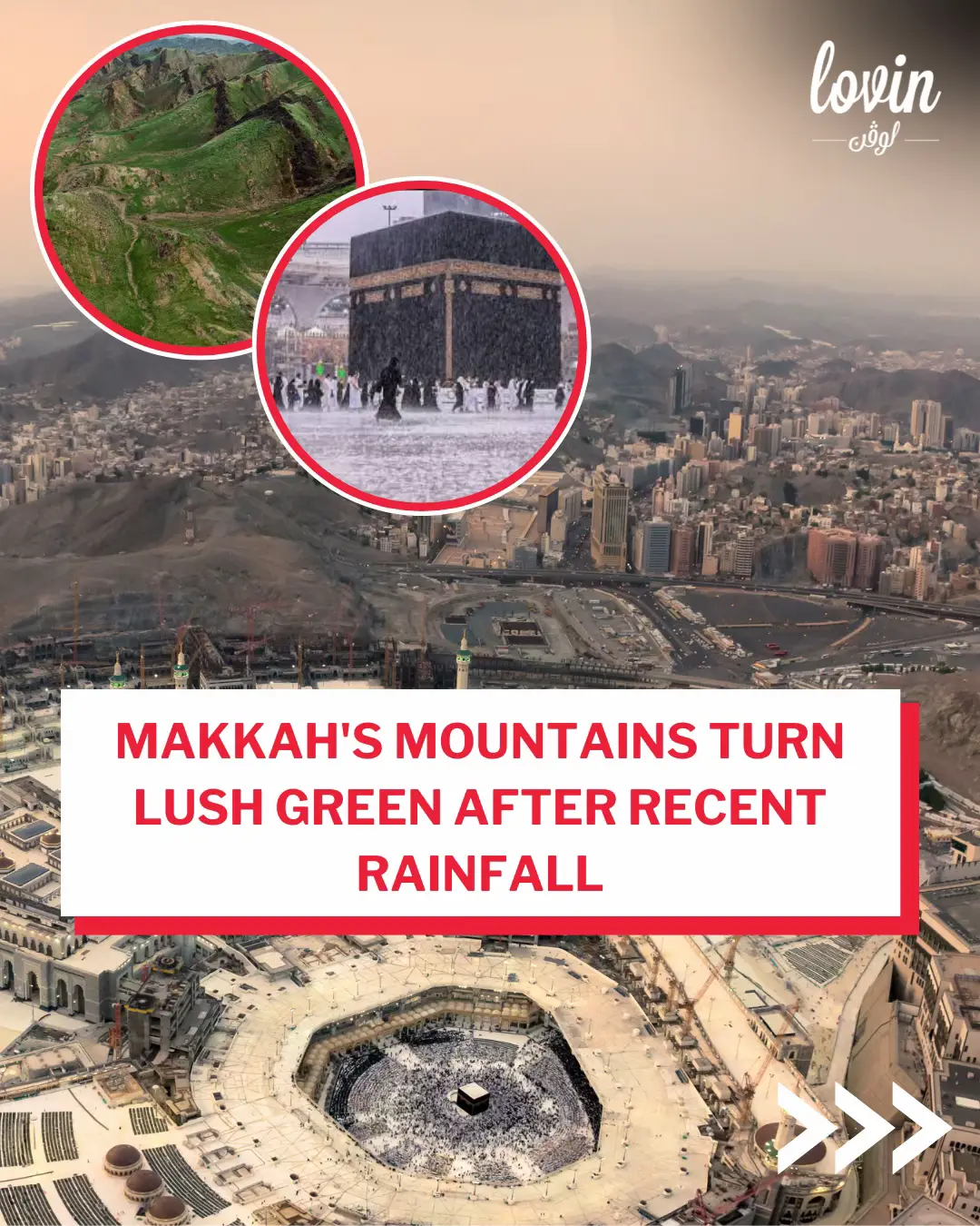 Makkah’s rocky mountains, once known for their rugged landscapes, have undergone a stunning transformation thanks to recent rainfall. The usually dry and plain terrains have turned into lush green hills, creating a breathtaking scene for locals and visitors alike. The frequent rainfall this season has sparked new life in the region allowing vegetation to thrive in areas that are typically dry.  #fyp #fypシ #fypviral 