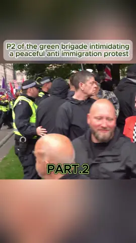 P2 of the green brigade intimidating a peaceful anti immigration protest #AUDIT