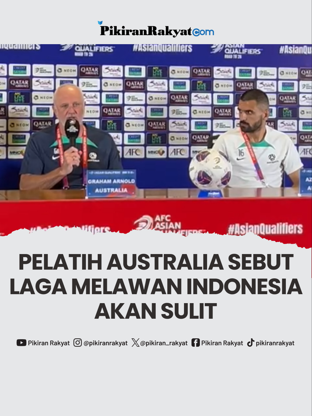 Pelatih Australia, Graham Arnold mengatakan pertandingan melawan Indonesia di Stadion Utama Gelora Bung Karno akan menjadi laga yang sulit. Hal tersebut ia ungkapkan saat sesi pre match press conference Kualifikasi Piala Dunia 2026 Zona Asia. Ia berharap, pertandingan besok akan menjadi permainan yang sangat seru bagi kedua tim. Video: Aldiro/PRMN #australia #indonesia #pialadunia #sepakbola