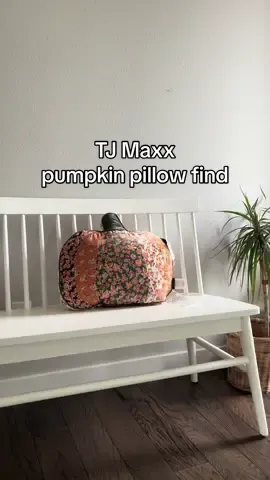 I’m obsessed with this TJ Maxx pillow find. It’s giving vintage pumpkin and fall 🍁🍄‍🟫 #falldecor #tjmaxxfinds 