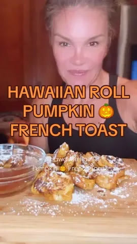 Yes!! In my Pumpkin 🎃 Era!! And you can have a treat or two when you live healthy ! Don’t forget to eat with protein!!! 😘😂 Hawaiian Roll Pumpkin French Toast!  Ingredients: 4 eggs • 2/3 milk (whole, low-fat, or skim) • 1/2 cup pumkin puree • 1 1/2 tsp vanilla extract • 1 tsp ground cinnamon • 1 tsp pumpkin pie spice • 1 pack of King’s Hawaiian brand of sweet rolls • Optional: powdered sugar and maple syrup • I also added a couple squirts of liquid truvia for added sweet Instructions: 1. Preheat oven to 250 degrees. 2. Slice the rolls horizontally and then vertically into 3 pieces. 3. Place the rolls in the oven for 3-5 minutes or until golden brown. 4. Whisk together the eggs, milk, vanilla, cinnamon, pumpkin puree, and pumpkin pie spice into a wide, deep bowl. 5. Heat a griddle or a large skillet over medium heat and brush with 1 Tbsp of butter. 6. Working in batches, dip the halved Hawaian roles into the egg and milk mixture until saturated. Shake off the excess liquid before placing rolls on the heated griddle. 7. Cook until golden brown for about 2-3 minutes. Flip and cook for another 2-3 minutes on the other side. 8. Remove to a plate and keep warm while you continue cooking the remaining rolls. Add more butter to the griddle as needed until all rolls have been dipped and toasted. This is a great weekend treat! I added berries and a protein shake. @slatemilk of course to keep this balanced and with adequate protein #pumpkinrecipes #pumpkinfrenchtoast #pumpkinspiceseason #fallbrunchideas #brunchideas #frenchtoast #pumpkinspiceeverything #pumpkinspiceseason