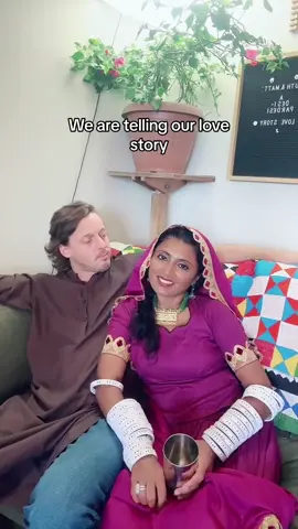 Love story Part 2 😂 #part2 #lovestory #marriedlife #couple #ruthconscious #interracialcouple #marwadi #ghagra #purple #marriedlife #mattthecook #onthisday 