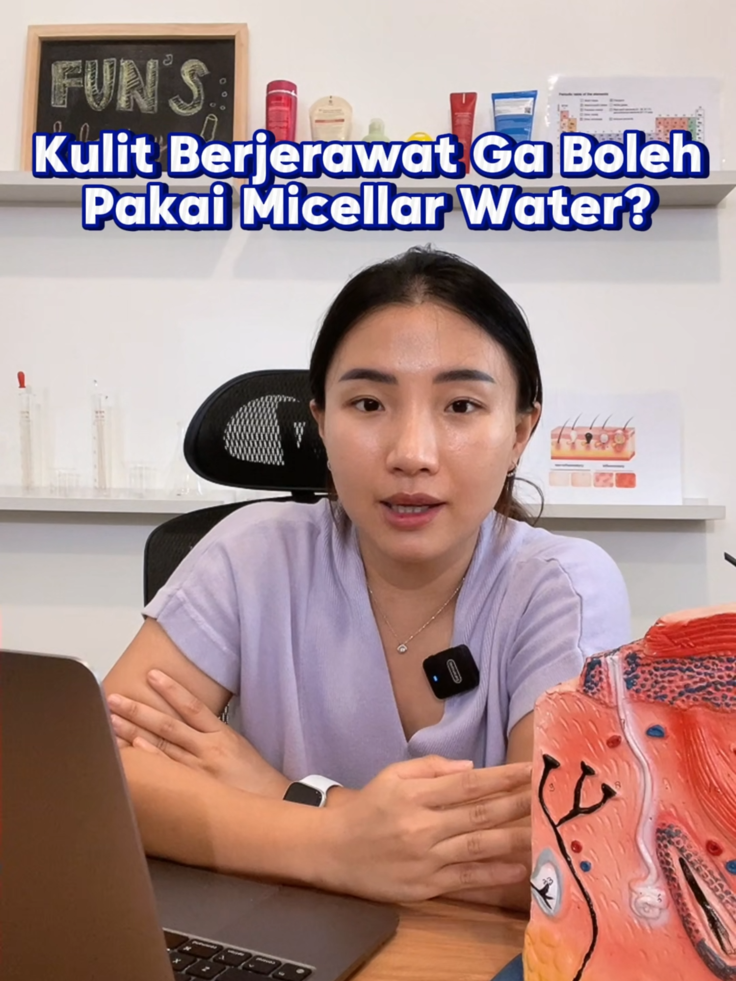 kulit berjerawat emangnya ngga boleh pakai micellar water? #funskincare #jerawat #micellarwater