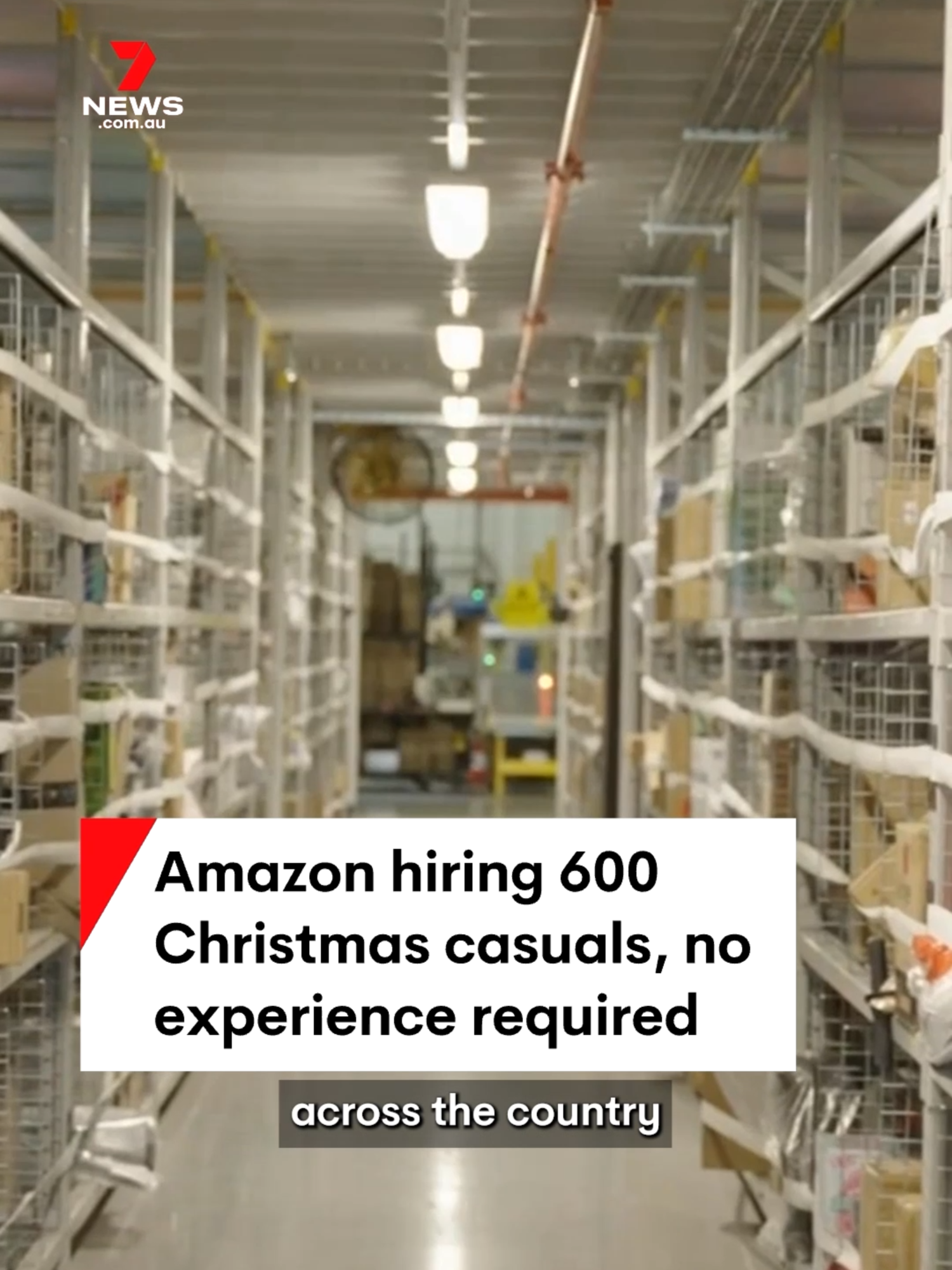 Amazon is hiring 600 Christmas casuals to help process orders for the festive season, with no experience required to apply. #amazon #christmas #christmasshopping #onlineshopping #employment #7NEWS