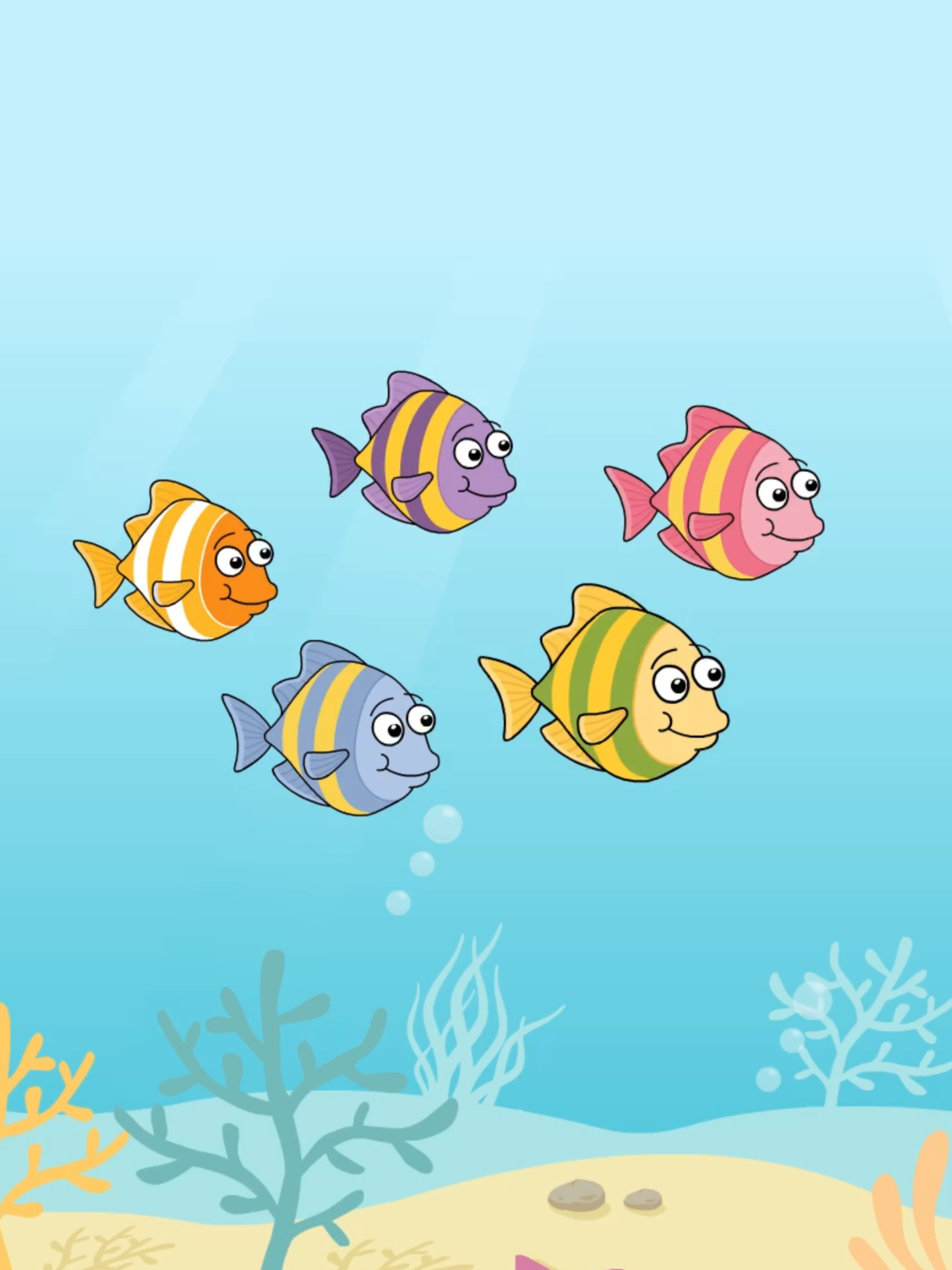 🐟🐠🐡🐠🐟Fünf kleine Fische - Die kleinen Fische schwimmen fröhlich im Meer, doch da gibt es auch Haie!🦈 Singt mit und lernt zählen! 👉🏼 Link zum Song in unserer Bio! #kinderlieder #kindermusik #fünfkleinefische #fünf #fische #hai #meer #traditional #singkinderlieder