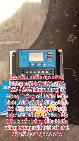Bộ điều khiển sạc năng lượng mặt trời 10A-20A 12V / 24V Nhận dạng tự động Thông số PWM Màn hình LCD có thể điều chỉnh Bộ điều khiển năng lượng mặt trời Cổng USB kép Bộ điều khiển bảng điều khiển năng lượng mặt trời với chế độ trễ quang học cho