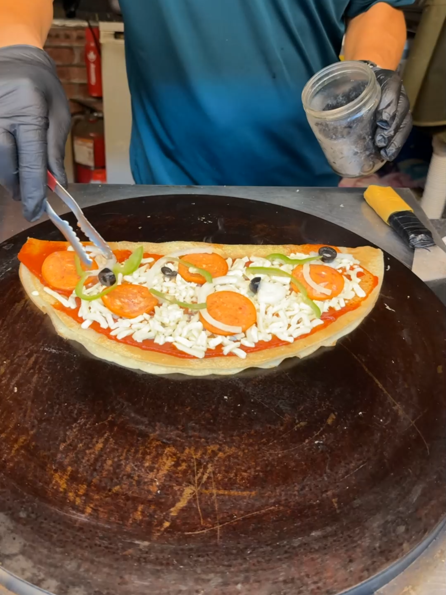 Pizza Crepe - 피자 크레페 - Korean Street Food #fyp #viral #foryou #viraltiktok #fypシ #foryoupage #video #fy #videoviral #fypシ゚viral #vairal #foryourpage #trending #fypage #trend #yummy #yummyfood #food #Foodie #foodtiktok