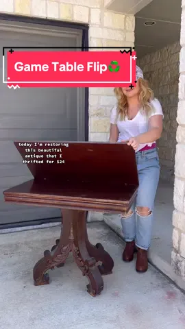 Replying to @Susy Restoring this FLIP Top Game Table that I thrifted for $24! #furnitureflip #makeover #diyprojects #restoration #vintage #thrift #thrifted #thrifter #upcycle #foryoupage #fyp #bigtrashday 