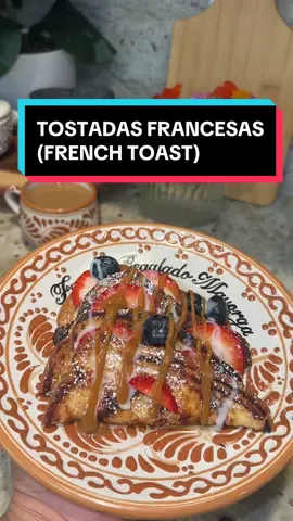 Super facil y deliciosas tostadas francesas 🍞🍓😋 Ingredientes: •1 taza leche •2 huevos •1 cucharada azucar morena •1 cucharada vainilla •2 cucharadas crema para batir •1 cucharadita de canela en polvo  •Pan brioche *receta rinde 10 tostadas/panes  #easyfrenchtoast #tostadafrancesa #tostadasfrancesas #desayuno #breakfast #frenchtoast #homemadefrenchtoast #frenchtoastrecipe #mexicanhome #senoralife #artesaniasmexicanas #artesanias #senoraera #cocinamexicana #mexicankitchen #mexicanmom #jardin #patiotable #succulents #EasyRecipes #recetasfaciles #breakfastideas #ideasparadesayuno #creatorsearchinsights 