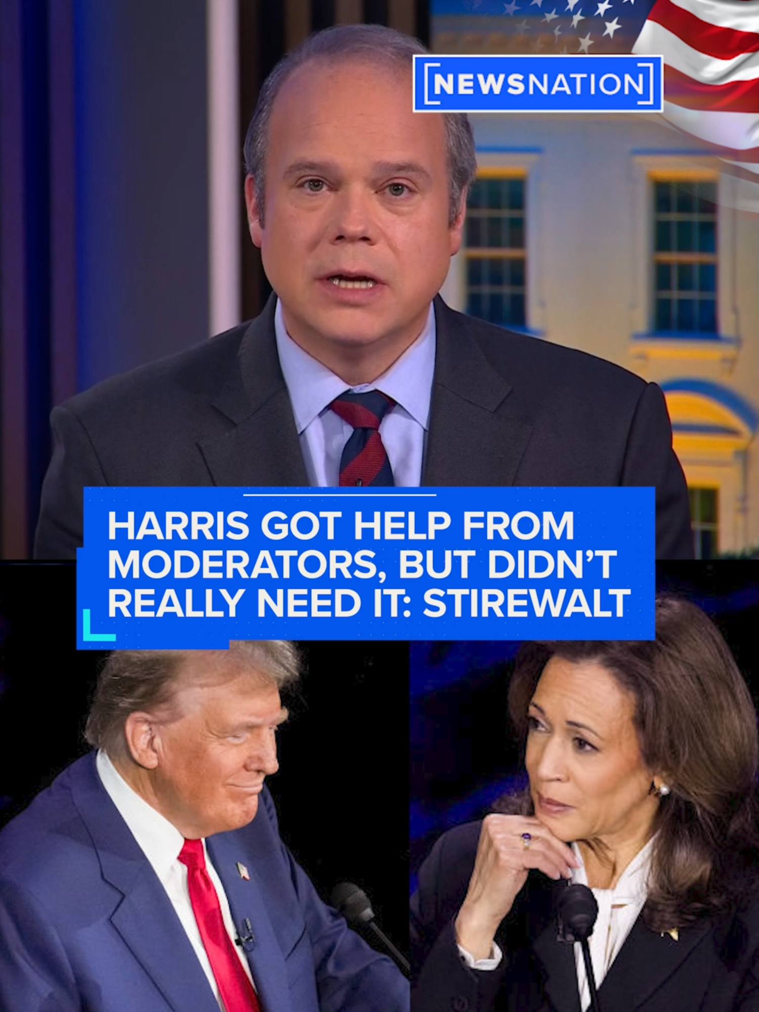 Trump-Harris debate: NewsNation political editor Chris Stirewalt says Vice President #KamalaHarris “definitely got help” from moderators, but didn't necessarily need it because she did such a good job baiting #Trump  ----------------- Both major parties marked a monumental night in the 2024 election cycle, as their November matchup of Vice President Kamala Harris and former President Donald Trump sparred in a much-anticipated #debate  In the muted mic debate, the pair blamed each other for the nation’s economic issues, traded jabs about immigration policy and shared their differing viewpoints on abortion.