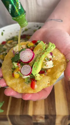 Homemade cripsy Tortillas w/ White fish Ceviche 🫶🏻 - 500g white fish - 2 cups freshly squeezed lime juice  - 1 cucumber, deseeded and cubed  - 1/2 red onion, chopped - 1 bunch coriander - 2-3 roma tomato's  - 1 capsicum  - 1 large mango  - 1 tsp aleppo pepper flakes (sub for chili flakes) - Salt to taste  - Tajin (optional)  Corn Tortillas  - 2 cups masa harina  - 1 1/2-2 cups hot water  - 1/2tsp salt  - mix salt into masa harina  - slowly pour in water to form dough  - the dough should be firm and springy, not dry or sticky  - Let rest for about an hour, covered with damp towel  - Divide the dough into 30g balls  - press dough between 2 pieces of parchment paper on a tortilla press  - cook on a hot pan or fry in hot oil at 170°C 