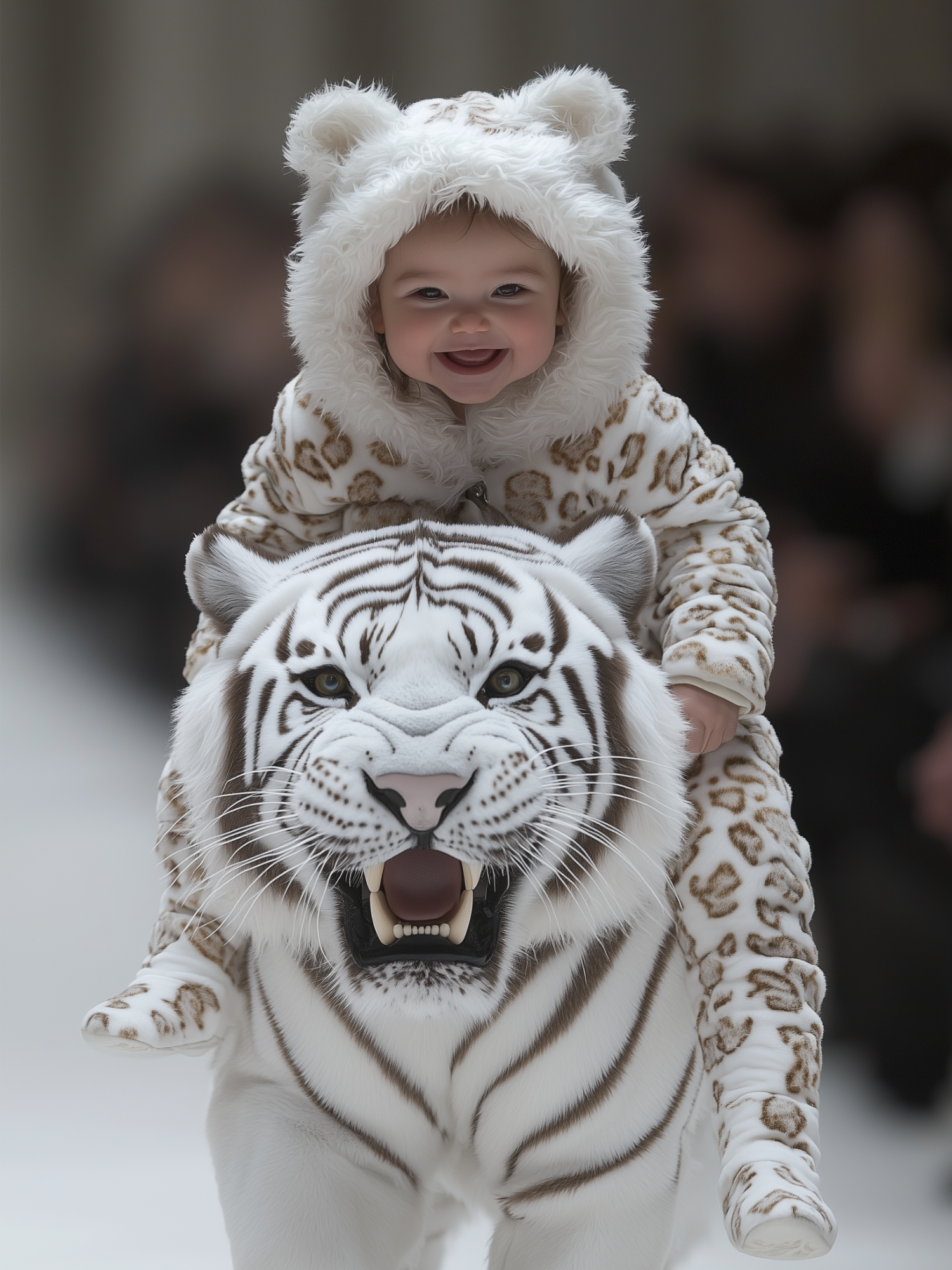 Baby fashion show #ai #baby #animals #catwalk